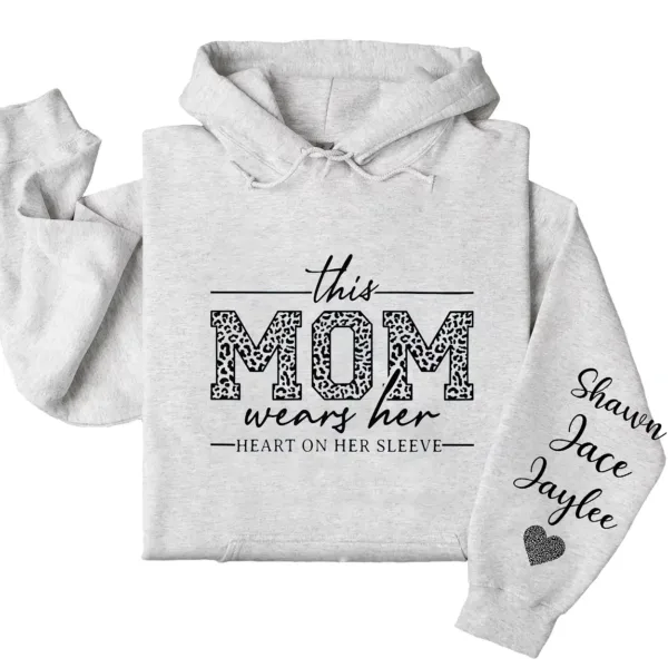 18-4-4.webp This Mom Wears Her Heart on Her Sleeve Hoodie – Personalized Mom Life Shirt with Kids’ Names, Mother’s Day Gift, Cute Blessed Mama Tee