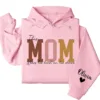 This Mama Wears Her Heart on Her Sleeve Hoodie – Custom Hoodie with Kids’ Names, Personalized Mother’s Day Gift for Mama