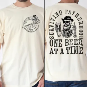 Fatherhood T-Shirt, Dad Shirt, Funny Skeleton Dad Tee, Retro Fathers Day Shirt Gift for Husband, Cool Dad Club Shirt