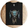 19-2-2.webp Bull Skull Dream Catcher T-Shirt – Western Rodeo Cowboy Cowgirl Boho Sleeveless Shirt – Country Summer Graphic Top