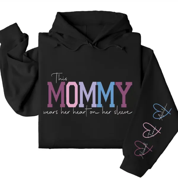 19-3-5.webp This Mama Wears Her Heart on Her Sleeve Hoodie – Custom Hoodie with Kids’ Names, Personalized Mother’s Day Gift for Mama