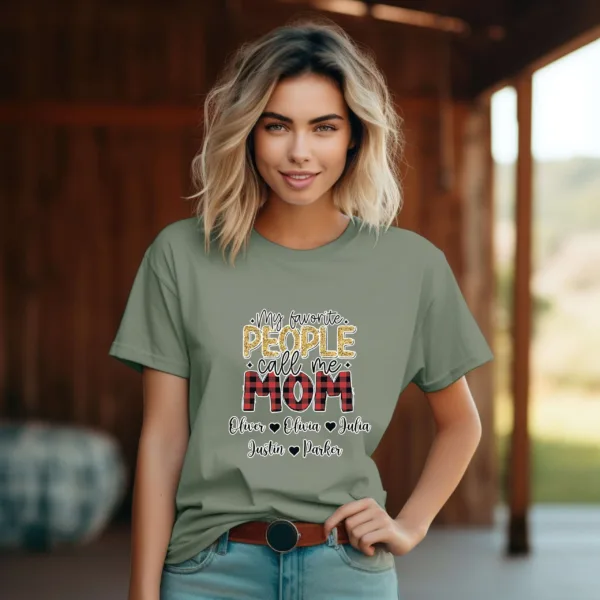 Personalized Mom Shirt with Kids' Names - My Favorite People Call Me Mom - Mother's Day Shirt - Mom Life Tee - Birthday Gift for Mom