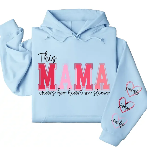 2-2-11.webp This Mama Wears Her Heart on Her Sleeve Hoodie – Custom Hoodie with Kids’ Names, Personalized Mother’s Day Gift for Mama