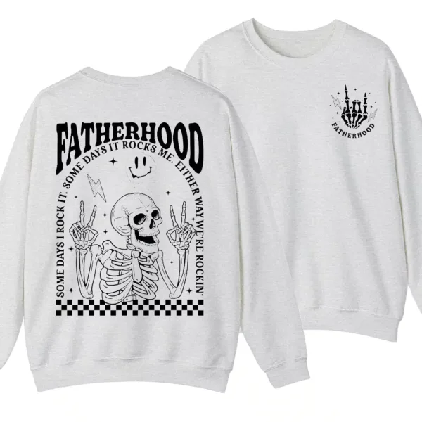 Dad Tour Sweatshirt, Fatherhood Some Days I Rock It, Gift For Dad Fatherhood Shirt, Father's Day Shirt Trendy Front And Back Sweater