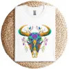 Art of the Cow Skull T-Shirt – Western Boho Bull Skull Graphic Tee – Southwestern Vintage Rodeo Shirt – Country Cowgirl Aesthetic Top