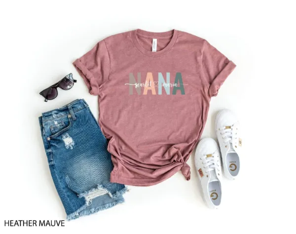 2-2.jpeg Custom Nana Shirt with Kids' Names - Personalized Grandma or Nana T-Shirt - Mother's Day Gift
