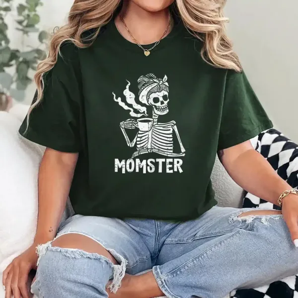 Momster Skeleton Woman Coffee Funny Halloween Mom Mama Women - Unisex, Gift for Halloween Day,  Gift for Mama