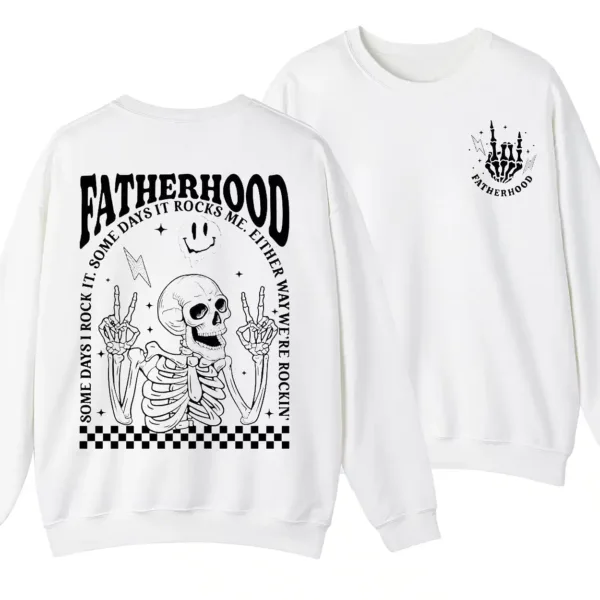 Dad Tour Sweatshirt, Fatherhood Some Days I Rock It, Gift For Dad Fatherhood Shirt, Father's Day Shirt Trendy Front And Back Sweater