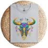 Art of the Cow Skull T-Shirt – Western Boho Bull Skull Graphic Tee – Southwestern Vintage Rodeo Shirt – Country Cowgirl Aesthetic Top