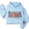 Custom American Mama Hoodie – This Mom Wears Her Heart on Her Sleeve with Kids' Names, 4th of July USA Mom Gift