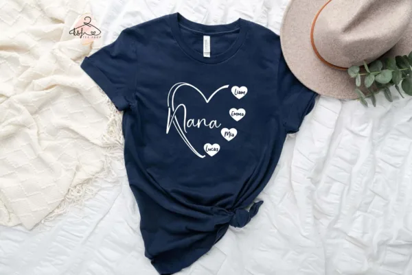 2-3-scaled-1.jpeg Custom Nana Heart Shirt with Kids' Names - Personalized Grandma Tee - Nana Gift for New or Cool Grandmas