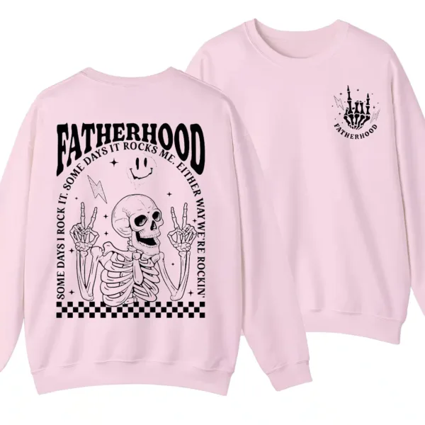 Dad Tour Sweatshirt, Fatherhood Some Days I Rock It, Gift For Dad Fatherhood Shirt, Father's Day Shirt Trendy Front And Back Sweater