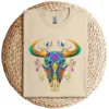 Art of the Cow Skull T-Shirt – Western Boho Bull Skull Graphic Tee – Southwestern Vintage Rodeo Shirt – Country Cowgirl Aesthetic Top