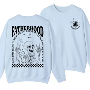 2-5-1.webp Dad Tour Sweatshirt, Fatherhood Some Days I Rock It, Gift For Dad Fatherhood Shirt, Father's Day Shirt Trendy Front And Back Sweater