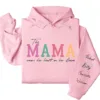 Custom This Mama Wears Her Heart on Her Sleeve Hoodie – Personalized Mom Hoodie with Kids’ Names, Mother’s Day Gift for Her