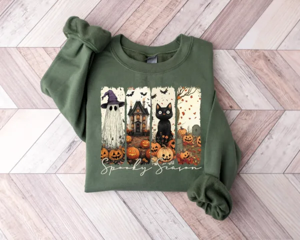 Cute Halloween Sweater, Womens Fall Tee, Spooky Season Gift