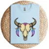 20-1-2.webp Bull Skull Dream Catcher T-Shirt – Western Rodeo Cowboy Cowgirl Boho Sleeveless Shirt – Country Summer Graphic Top