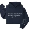 I Wear My Heart on My Sleeve Hoodie – Custom Hoodie with Kids’ Names, Personalized Mother’s Day, Father's Day, Gift for All