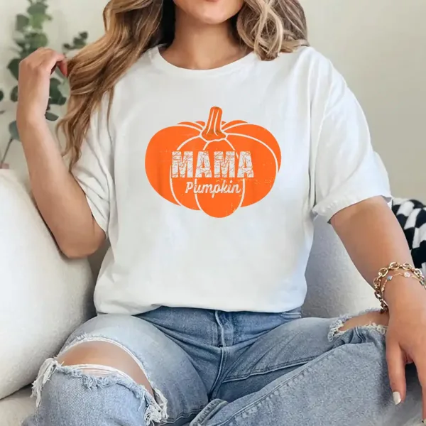 Mama Pumpkin Matching Family Halloween Thanksgiving Group T-Shirt - Unisex, Gift for Halloween Day,  Gift for Mama