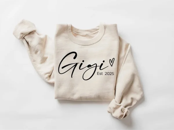 3-16.jpeg Personalized Gigi Est Sweatshirt, Mother's Day Gift, Grandma Sweatshirt, Gift for Grandmother, Nana Sweatshirt, Grammy Mimi Nonny Sweatshirt