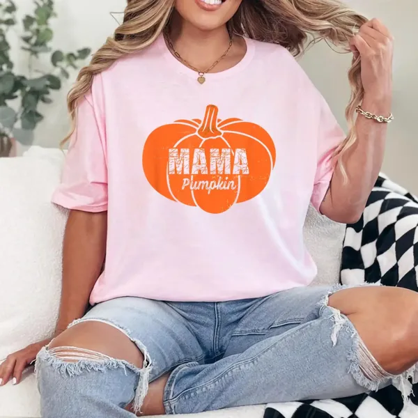 Mama Pumpkin Matching Family Halloween Thanksgiving Group T-Shirt - Unisex, Gift for Halloween Day,  Gift for Mama