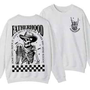 3-2-3.webp Fatherhood Beer Sweatshirt, Skeleton Cool Dad Club Shirt, Western Cowboy Dad, Father's Day, Funny First Time Dad Gift, New Dad