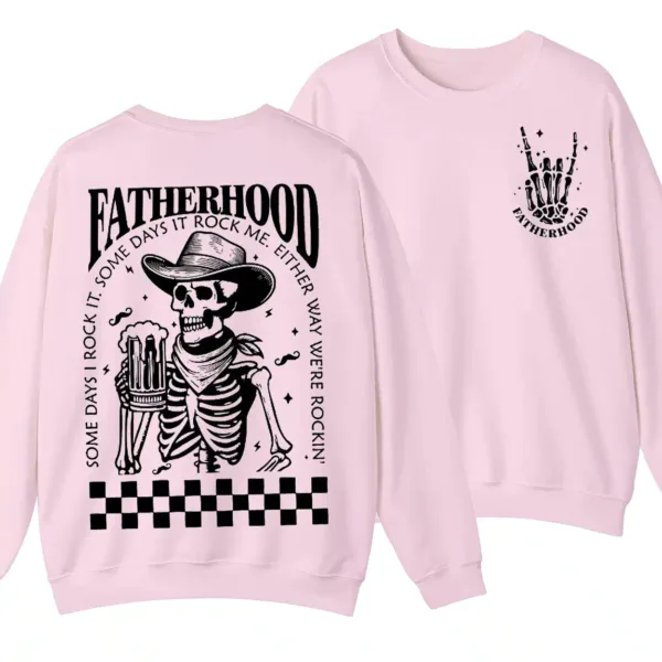 Fatherhood Beer Sweatshirt, Skeleton Cool Dad Club Shirt, Western Cowboy Dad, Father's Day, Funny First Time Dad Gift, New Dad