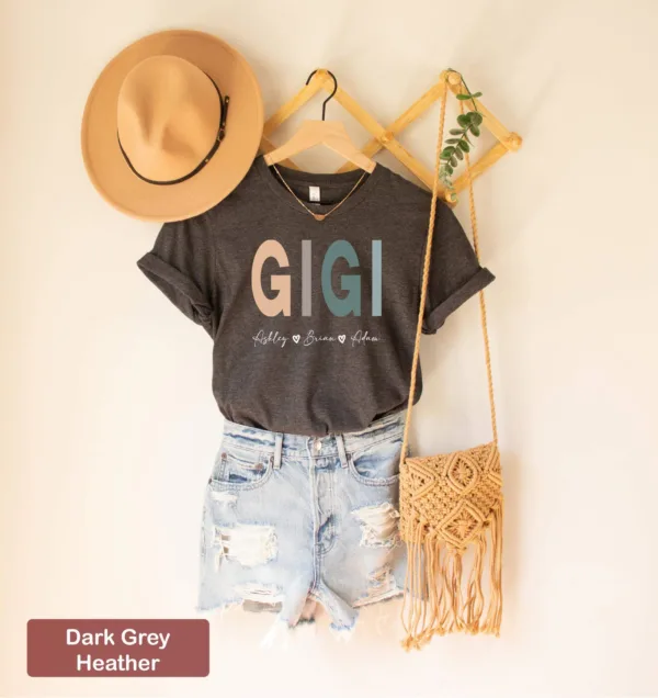 Personalized Gigi Shirt with Kids' Names - Custom Mom or Grandma Shirt - Nana Shirt - Grandkids Name Tee