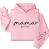 Personalized Mama Hoodie with Kids' Names on Sleeve, Est. 2025 – Custom Mother's Day Gift, Family Name Hoodie