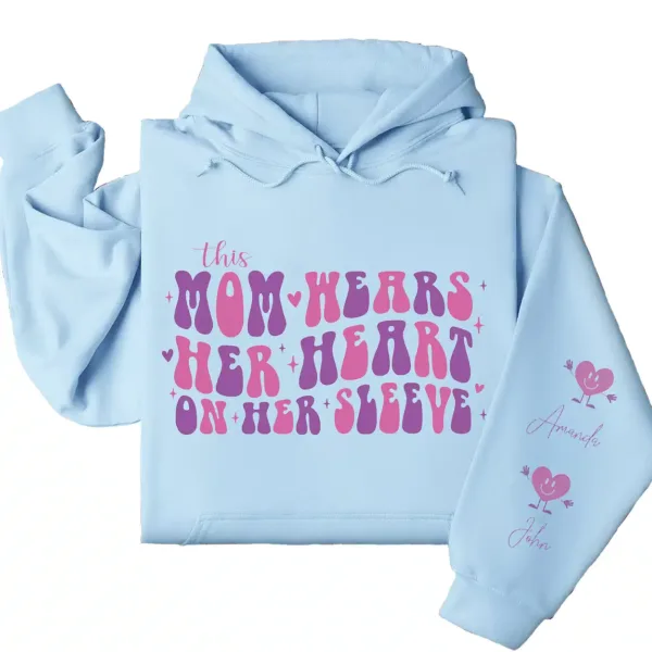 3-5-3.webp This Mama Wears Her Heart on Her Sleeve Hoodie – Custom Mom Shirt with Kids’ Names on Sleeve, Thoughtful Mother’s Day Gift
