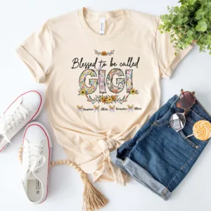 3-scaled-1.jpeg Blessed To Be Called Gigi Shirt - Custom Personalized Gigi Grandma T-Shirt - Mother's Day Gift