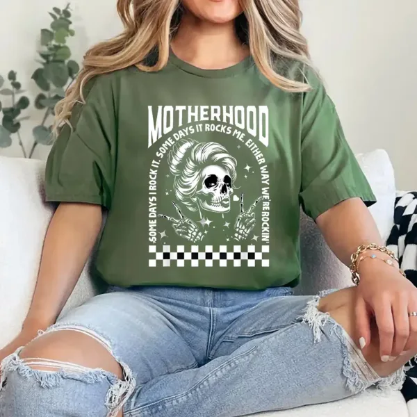 Mama Mom Life Women Motherhood Skull Some Days I Rock It T-Shirt - Unisex, Gift for Halloween Day,  Gift for Mama