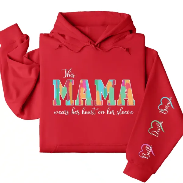 Personalized Mama Hoodie – Custom Mama  with Kids’ Names on Sleeve, Thoughtful Mother’s Day or Birthday Gift Idea
