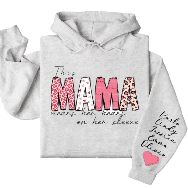 4-1-11.webp This Mama Wears Her Heart on Her Sleeve Hoodie – Custom Hoodie with Kids’ Names, Personalized Mother’s Day Gift for Mama
