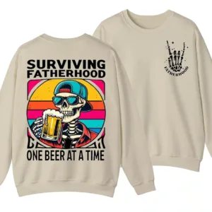 4-1-3.webp Fatherhood Sweatshirt, Funny Skeleton Dad Shirt, First Time Dad, Retro Fathers Day Gift, Gift for Husband, Full Sizes