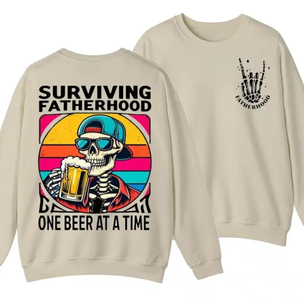 4-1-3.webp Fatherhood Sweatshirt, Funny Skeleton Dad Shirt, First Time Dad, Retro Fathers Day Gift, Gift for Husband, Full Sizes