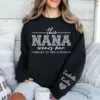 Custom Nana Sweatshirt, With Kids Name On Sleeve, This Nana Wears Her Heart On Her Sleeve