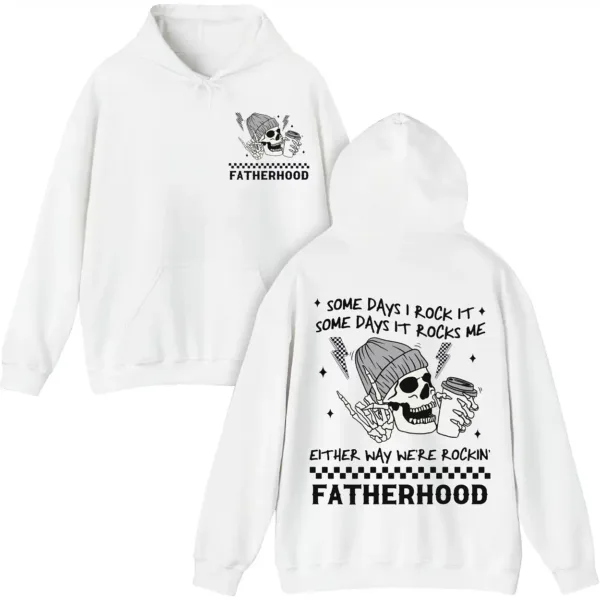 Fatherhood Sometimes I Rock It, Sometimes It Rocks Me Hoodie, Rocker Dad Gifts, Fathers Day Gift Shirt, Funny Fatherhood Hoodie