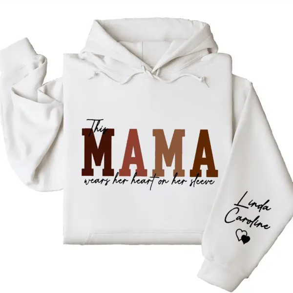 4-2-9.webp Custom This Mama Wears Her Heart On Her Sleeve Hoodie – Personalized Mom Shirt, Mother’s Day Gift for New Moms