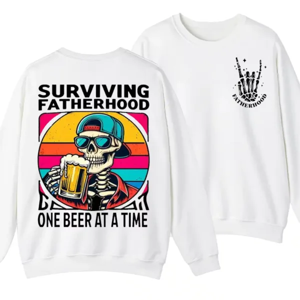 4-3-2.webp Fatherhood Sweatshirt, Funny Skeleton Dad Shirt, First Time Dad, Retro Fathers Day Gift, Gift for Husband, Full Sizes