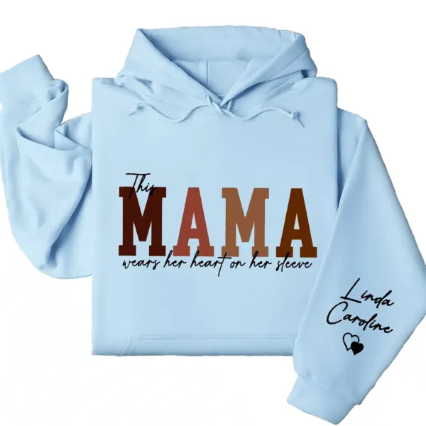 4-3-9.webp Custom This Mama Wears Her Heart On Her Sleeve Hoodie – Personalized Mom Shirt, Mother’s Day Gift for New Moms