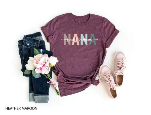 4-4.jpeg Custom Nana Shirt with Kids' Names - Personalized Grandma or Nana T-Shirt - Mother's Day Gift