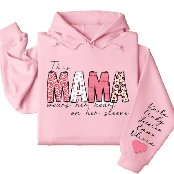 4-5-2.webp This Mama Wears Her Heart on Her Sleeve Hoodie – Custom Hoodie with Kids’ Names, Personalized Mother’s Day Gift for Mama