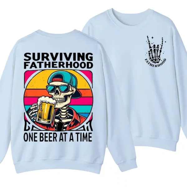 4-5.webp Fatherhood Sweatshirt, Funny Skeleton Dad Shirt, First Time Dad, Retro Fathers Day Gift, Gift for Husband, Full Sizes