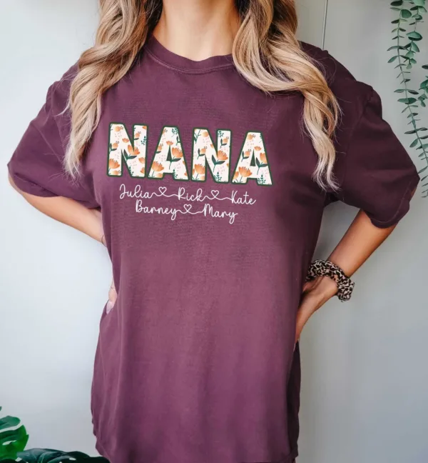Custom Nana Shirt - Retro Personalized Nana Grandma Outfit - Cool Nana Gift for Her