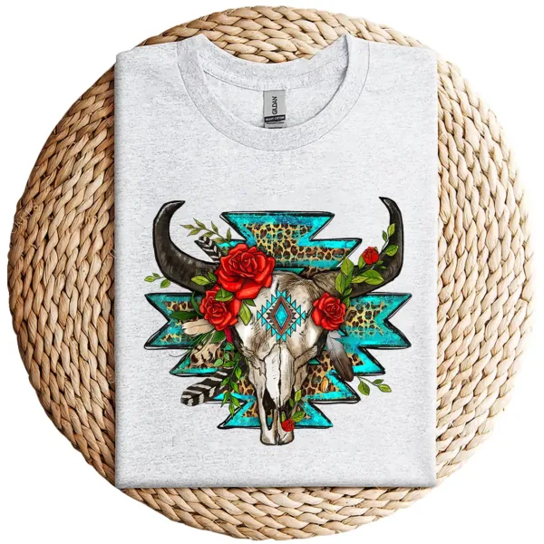 5-1-6.webp Turquoise Boho T-Shirt – Southwestern Style Graphic Tee – Vintage Bohemian Design – Casual Summer Top – Festival & Country Outfit