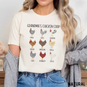 Personalized Nana Shirt - Custom Chicken T-Shirt with Grandkids' Names - Personalized Grandma & Nana Gift