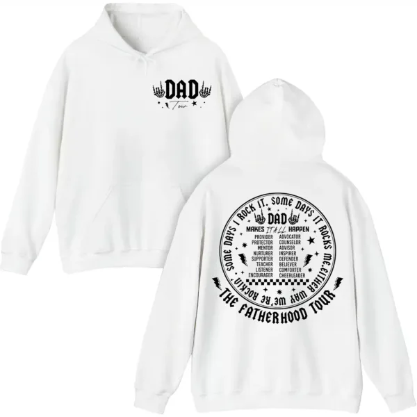 Fatherhood Tour, Sometimes I Rock It Sometimes It Rocks Me Hoodie, Dad Life Shirt, Fathers Day Gift, Funny Fatherhood Hoodie, Dad Rock Tour