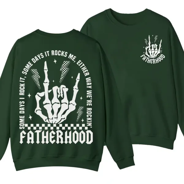 5-2-4.webp Fatherhood Sometimes I Rock It Sometimes It rocks Me Sweatshirt, Dad Shirt, Rocker Dad Gifts, Fathers Day Gift, Funny Fatherhood Sweater