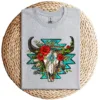 5-2-6.webp Turquoise Boho T-Shirt – Southwestern Style Graphic Tee – Vintage Bohemian Design – Casual Summer Top – Festival & Country Outfit